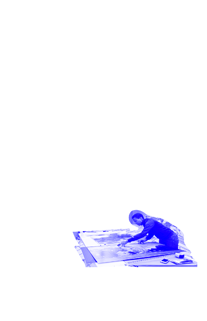 images of people that interviewed throughout en point pop up one by one, including an image of two members of the plp team sitting on a couch and reading the print publication